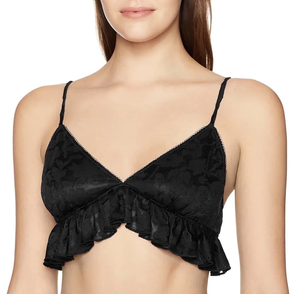 Josie Black Lace Ruffle Bralette